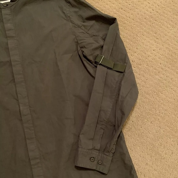 Helmut Lang Bondage Button Up Shirt Strap Seat Belt Olive Green Khaki Medium M - Picture 9 of 16
